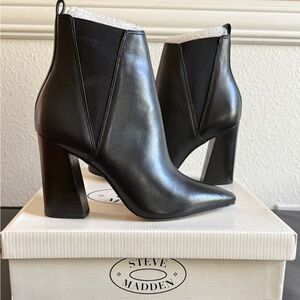 Steve Madden Black Heeled Boots for Women
